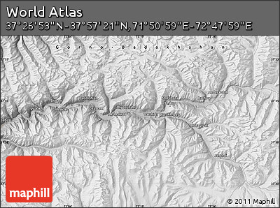 Physical Map of the Area around 37° 42' 7" N, 72° 19' 29" E