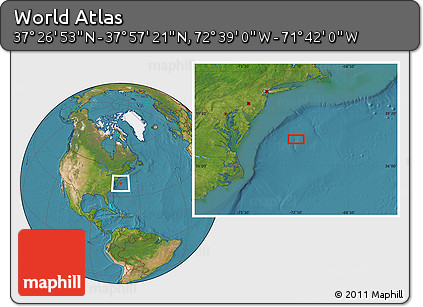 Satellite Location Map of the Area around 37° 42' 7" N, 72° 10' 30" W