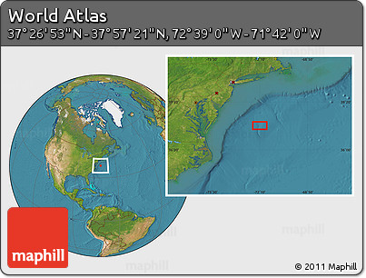 Satellite Location Map of the Area around 37° 42' 7" N, 72° 10' 30" W