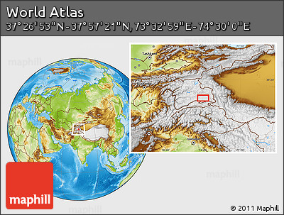 Physical Location Map of the Area around 37° 42' 7" N, 74° 1' 30" E