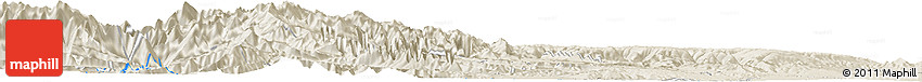 Shaded Relief Horizon Map of the Area around 37° 42' 7" N, 76° 34' 29" E