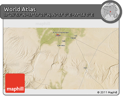 Satellite 3D Map of the Area around 37° 42' 7" N, 77° 25' 30" E