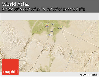 Satellite 3D Map of the Area around 37° 42' 7" N, 77° 25' 30" E