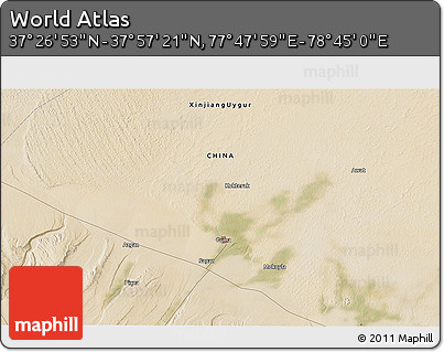 Satellite 3D Map of the Area around 37° 42' 7" N, 78° 16' 30" E