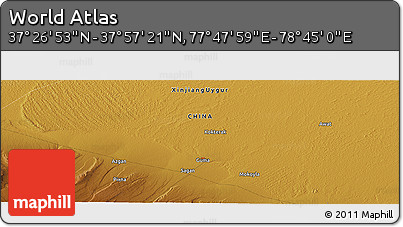 Physical Panoramic Map of the Area around 37° 42' 7" N, 78° 16' 30" E