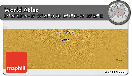 Physical Panoramic Map of the Area around 37° 42' 7" N, 79° 7' 30" E