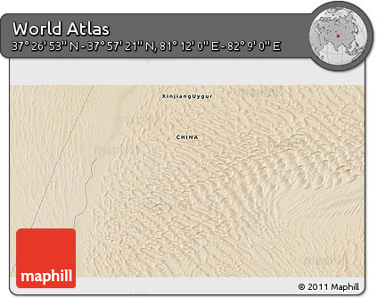 Satellite 3D Map of the Area around 37° 42' 7" N, 81° 40' 30" E