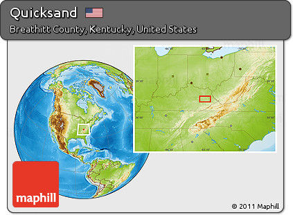 Physical Location Map of Quicksand