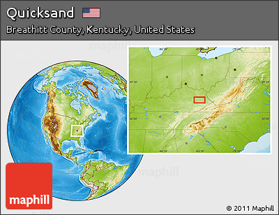 Physical Location Map of Quicksand