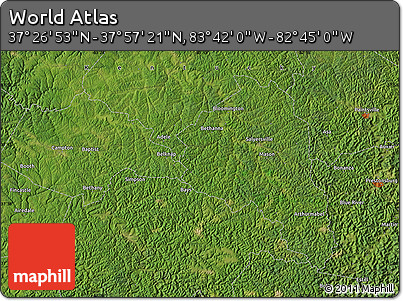 Satellite Map of the Area around 37° 42' 7" N, 83° 13' 29" W