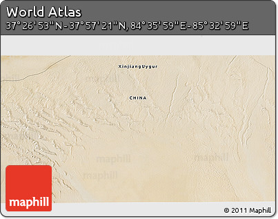 Satellite 3D Map of the Area around 37° 42' 7" N, 85° 4' 29" E