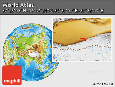 Physical Location Map of the Area around 37° 42' 7" N, 85° 4' 29" E
