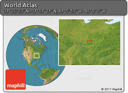 Satellite Location Map of the Area around 37° 42' 7" N, 86° 37' 30" W