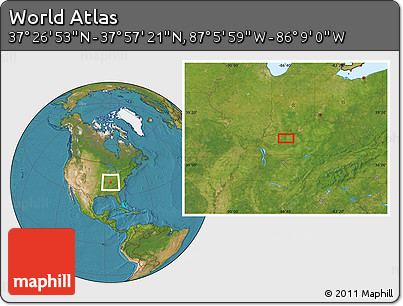 Satellite Location Map of the Area around 37° 42' 7" N, 86° 37' 30" W