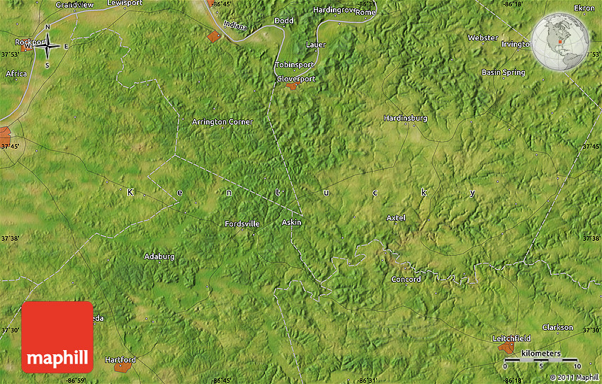 Satellite Map of Hawesville