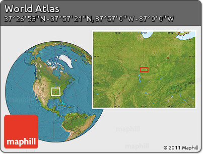 Satellite Location Map of the Area around 37° 42' 7" N, 87° 28' 29" W