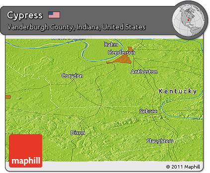 Physical Panoramic Map of Cypress