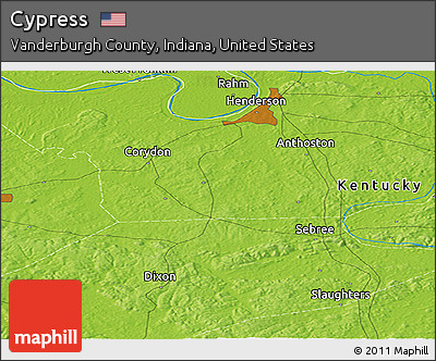 Physical Panoramic Map of Cypress