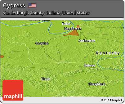 Physical Panoramic Map of Cypress