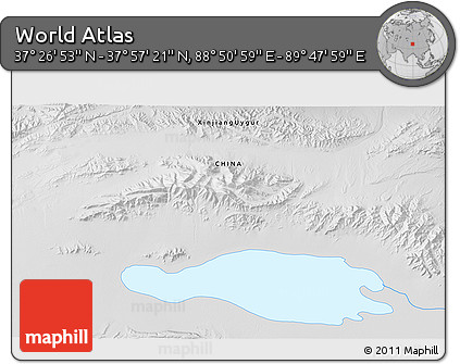 Physical 3D Map of the Area around 37° 42' 7" N, 89° 19' 29" E