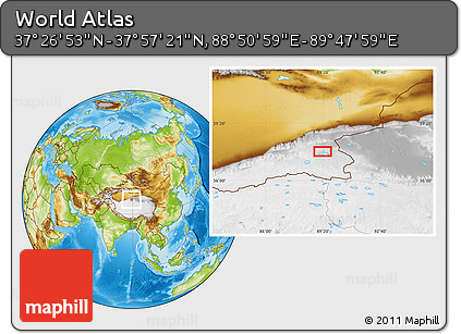 Physical Location Map of the Area around 37° 42' 7" N, 89° 19' 29" E