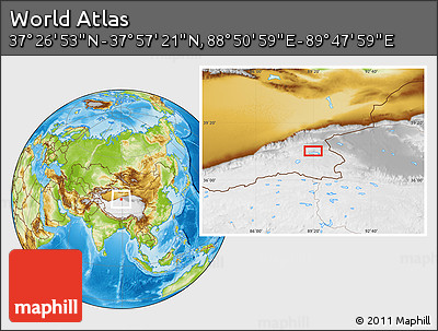 Physical Location Map of the Area around 37° 42' 7" N, 89° 19' 29" E