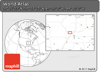 Blank Location Map of the Area around 37° 42' 7" N, 89° 10' 30" W