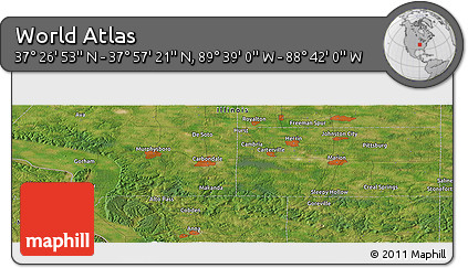 Satellite Panoramic Map of the Area around 37° 42' 7" N, 89° 10' 30" W
