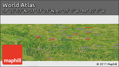 Satellite Panoramic Map of the Area around 37° 42' 7" N, 89° 10' 30" W
