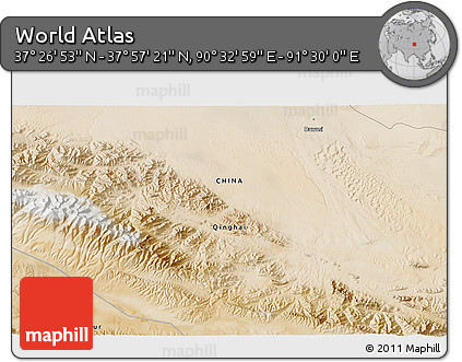 Satellite 3D Map of the Area around 37° 42' 7" N, 91° 1' 30" E