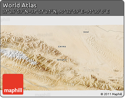 Satellite 3D Map of the Area around 37° 42' 7" N, 91° 1' 30" E