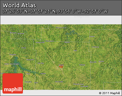 Satellite 3D Map of the Area around 37° 42' 7" N, 93° 25' 30" W