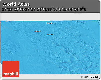 Political 3D Map of the Area around 37° 42' 7" N, 94° 25' 30" E