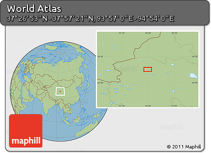 Savanna Style Location Map of the Area around 37° 42' 7" N, 94° 25' 30" E