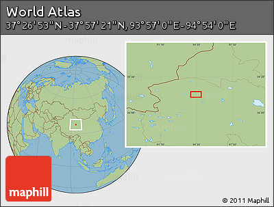 Savanna Style Location Map of the Area around 37° 42' 7" N, 94° 25' 30" E
