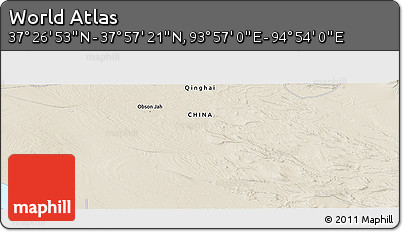 Shaded Relief Panoramic Map of the Area around 37° 42' 7" N, 94° 25' 30" E