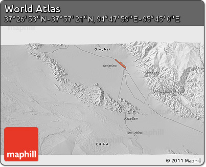 Physical 3D Map of the Area around 37° 42' 7" N, 95° 16' 30" E