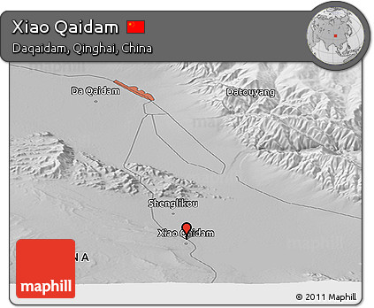 Physical Panoramic Map of Xiao Qaidam