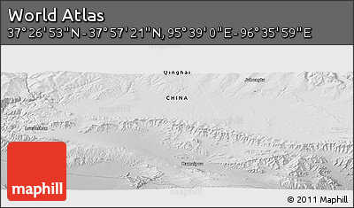 Physical Panoramic Map of the Area around 37° 42' 7" N, 96° 7' 30" E