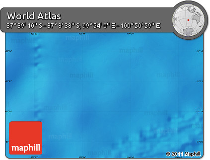 Physical Map of the Area around 37° 23' 54" S, 100° 22' 30" E