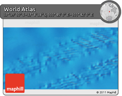 Shaded Relief 3D Map of the Area around 37° 23' 54" S, 101° 13' 29" E