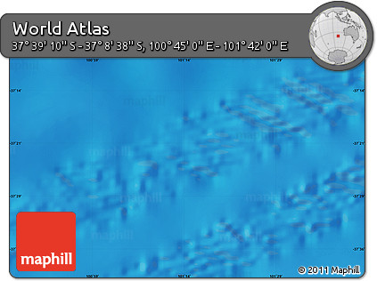 Shaded Relief Map of the Area around 37° 23' 54" S, 101° 13' 29" E
