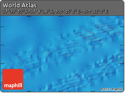 Shaded Relief Map of the Area around 37° 23' 54" S, 101° 13' 29" E