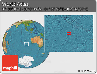 Satellite Location Map of the Area around 37° 23' 54" S, 102° 4' 29" E