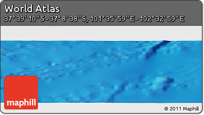 Physical Panoramic Map of the Area around 37° 23' 54" S, 102° 4' 29" E