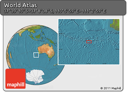 Satellite Location Map of the Area around 37° 23' 54" S, 110° 34' 29" E