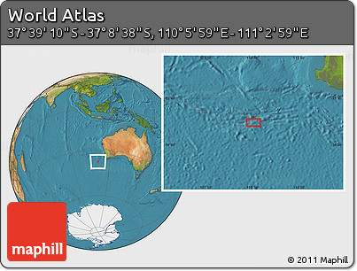 Satellite Location Map of the Area around 37° 23' 54" S, 110° 34' 29" E