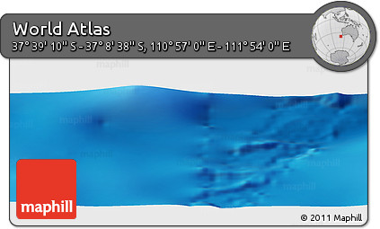 Physical Panoramic Map of the Area around 37° 23' 54" S, 111° 25' 30" E
