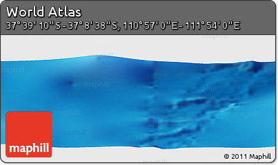 Physical Panoramic Map of the Area around 37° 23' 54" S, 111° 25' 30" E