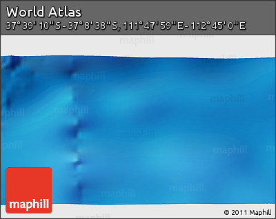 Shaded Relief 3D Map of the Area around 37° 23' 54" S, 112° 16' 30" E